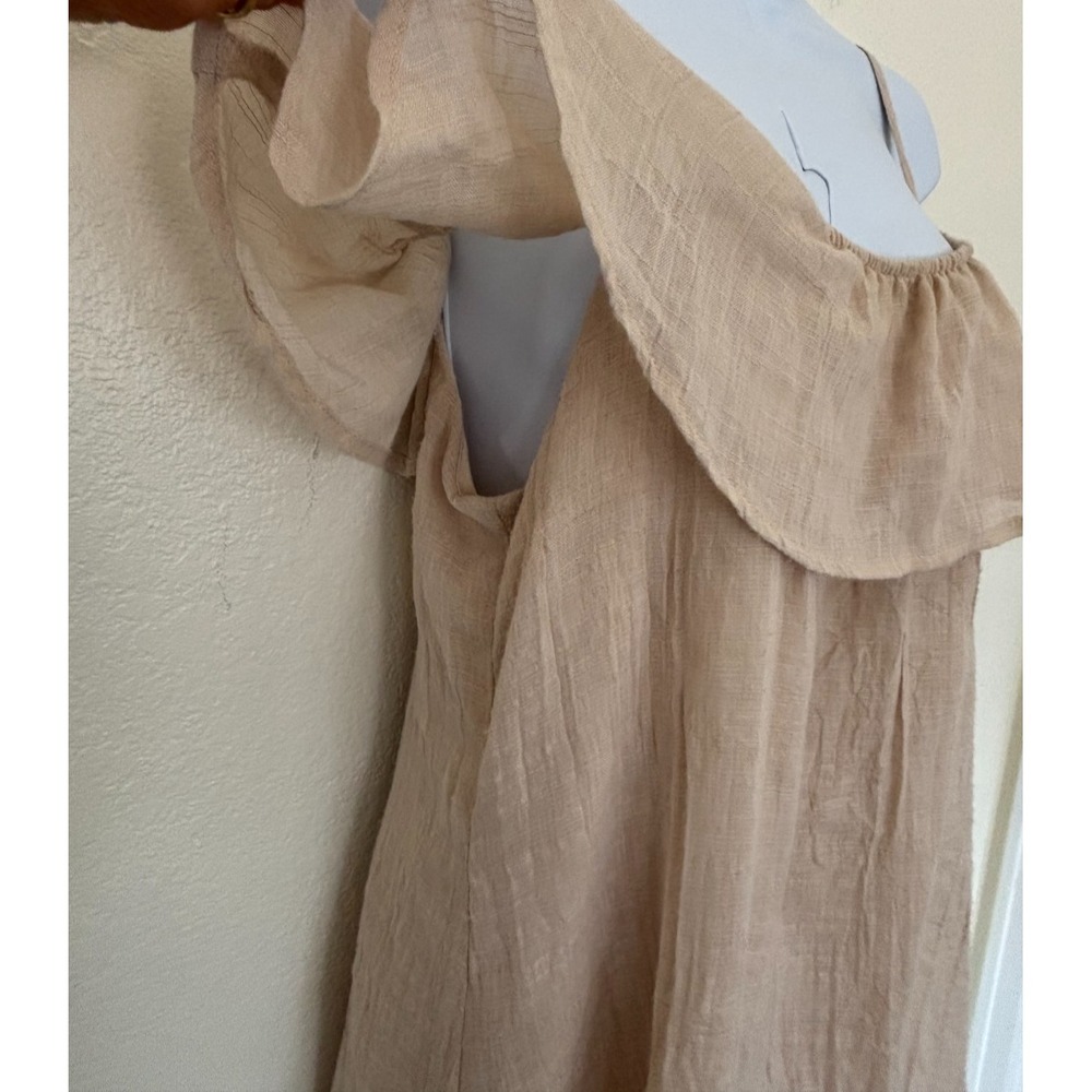 Jody California Ruffle Dress Medium Crinkle Gauze Cottage Boho Romantic Fairy - Picture 4 of 15